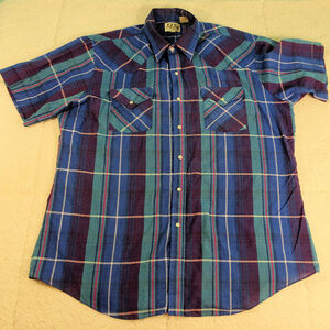 Ely Cattleman Pearl Snap Button Up Shirt X-Large